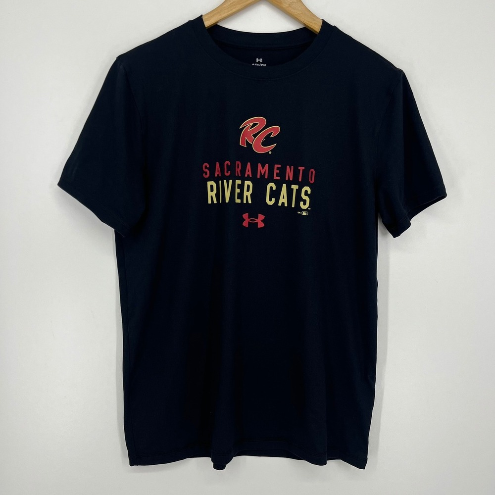 Under Armour Sacramento River Cats Mens Small Black Performance T-Shirt MiLB